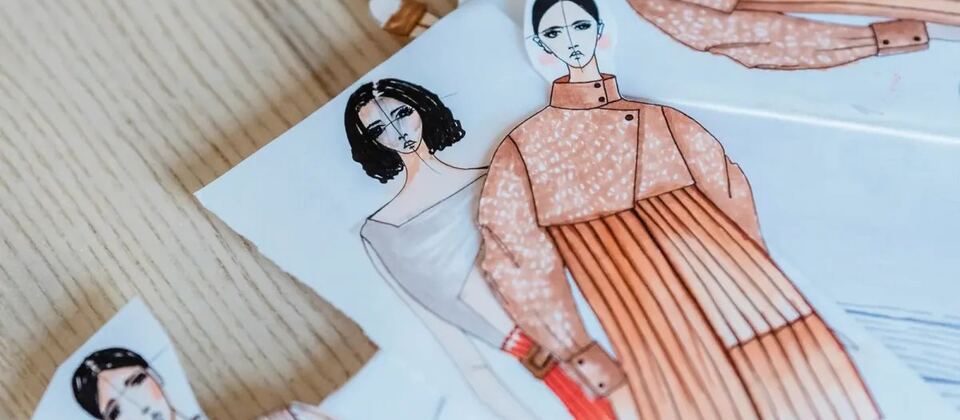 Hand drawing fashion concept sketches
